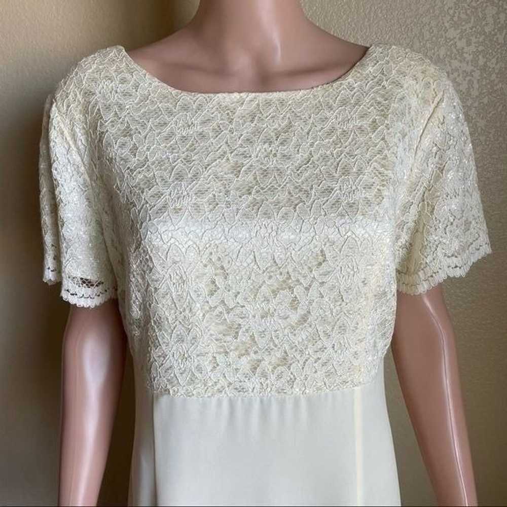 VTG Lanz of Salzburg Pale Yellow/Ivory Lace Gown … - image 5