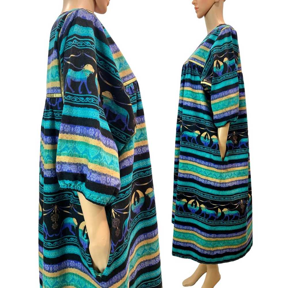 70s 80s Krist Gudnason Egypt Print MuuMuu Kaftan … - image 8