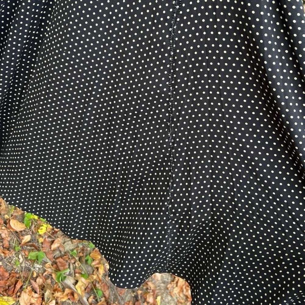 Chaps Classic Black Tan Polka Dot Button Down Mid… - image 2