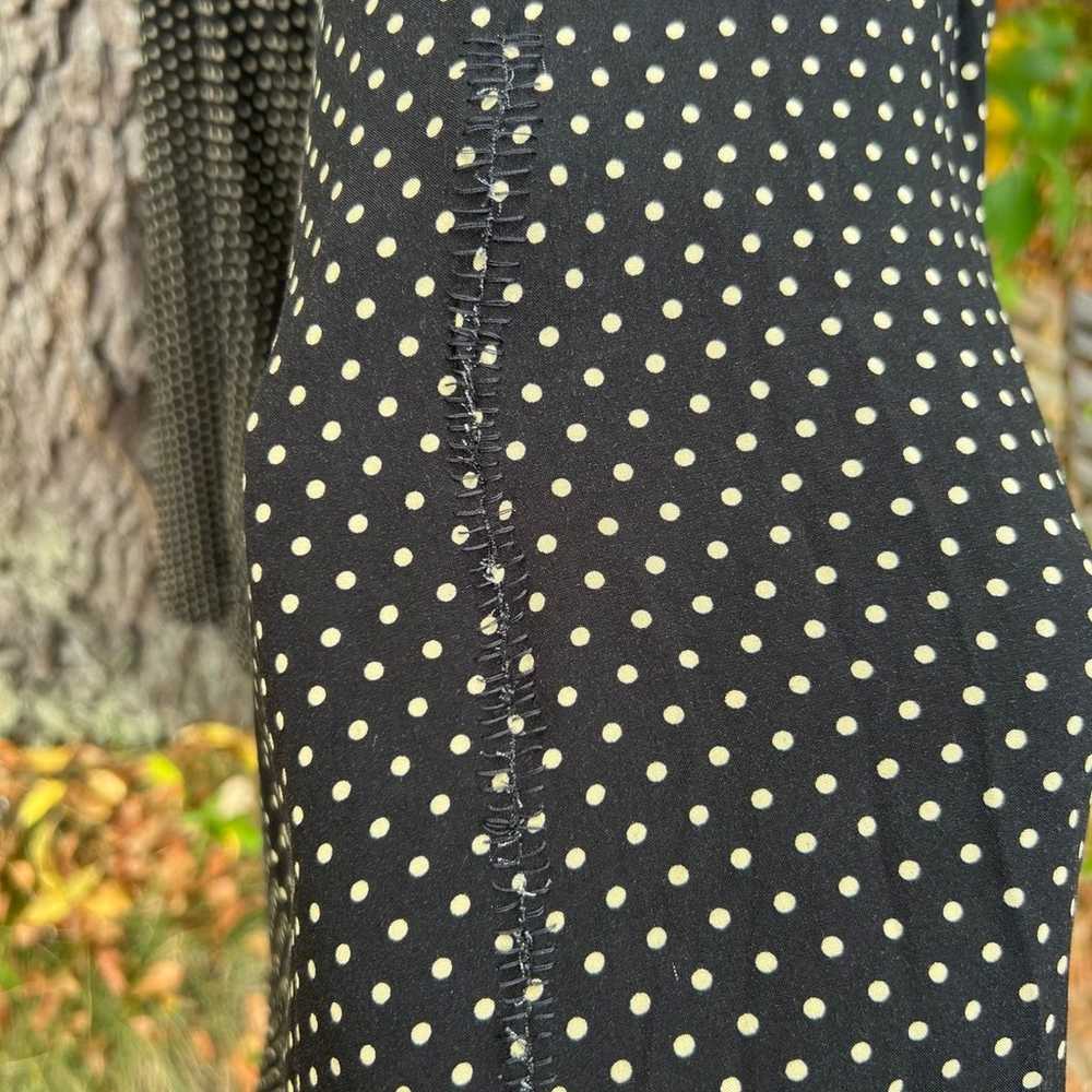 Chaps Classic Black Tan Polka Dot Button Down Mid… - image 3