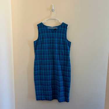 Sag Harbor Vintage Blue Plaid Sheath Dress