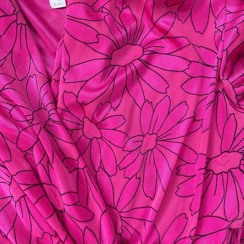 Vintage Glick & Co pink floral belted dress size … - image 3