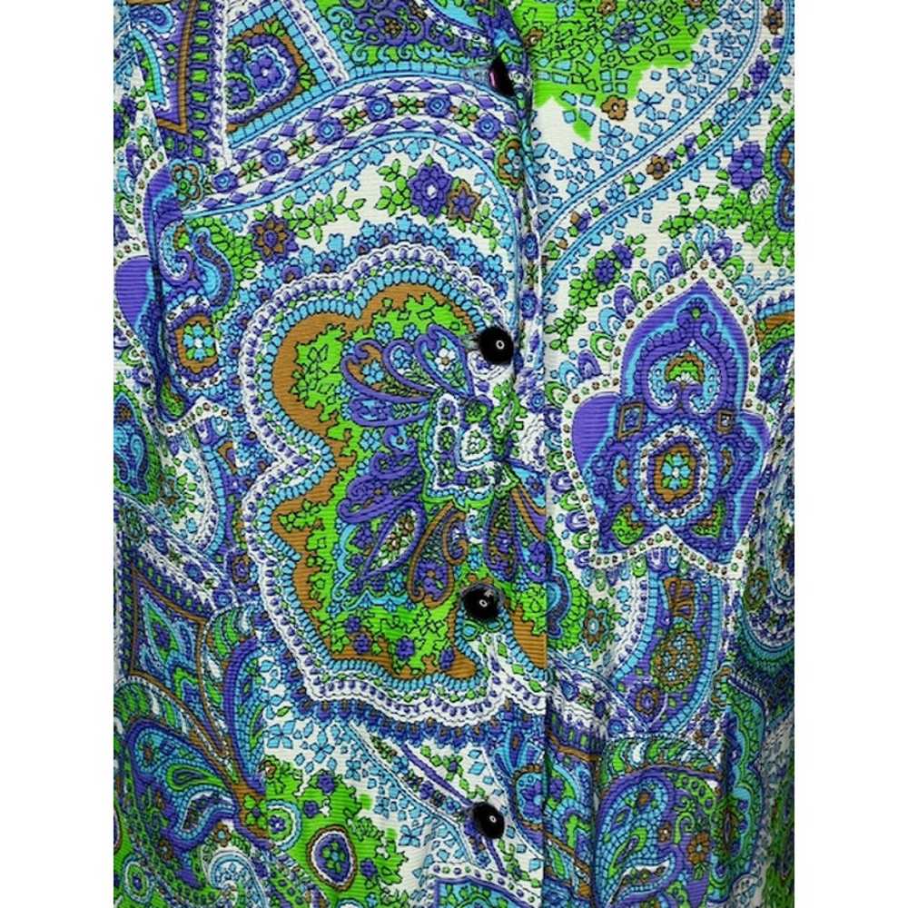 dress paisley purple fluorescent green blue 1970s - image 2