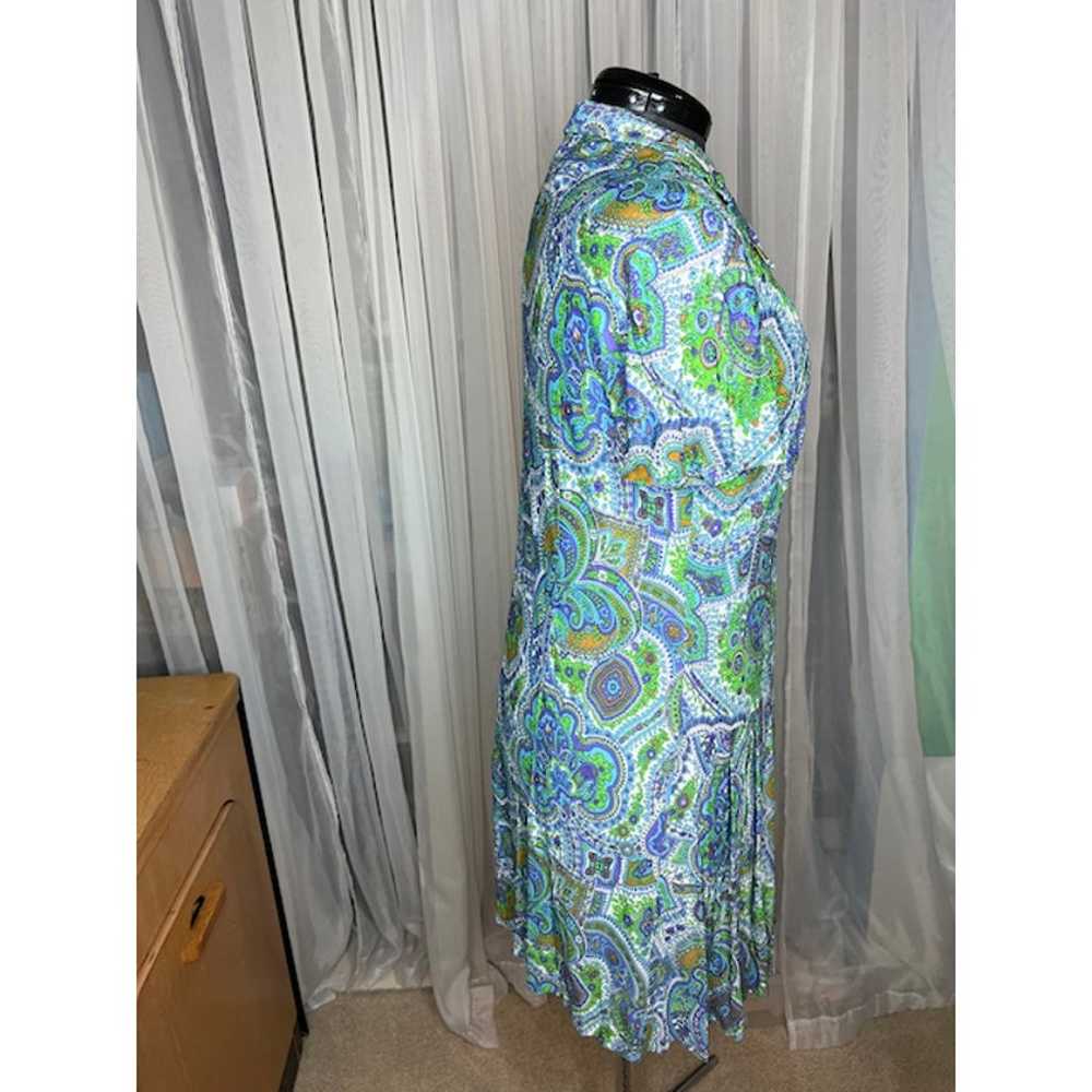 dress paisley purple fluorescent green blue 1970s - image 5