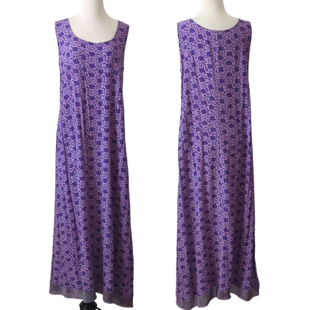 Vintage 90s Loco Lindo Women Maxi Dress Purple XL… - image 1