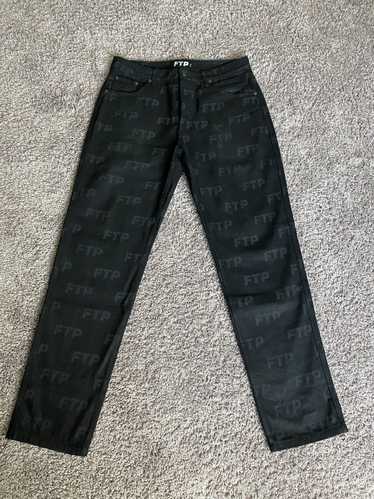 Fuck The Population FTP All Over Denim Logo Pants - image 1