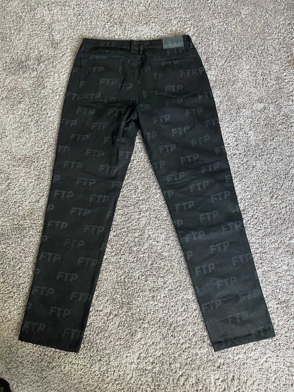 Fuck The Population FTP All Over Denim Logo Pants - image 2