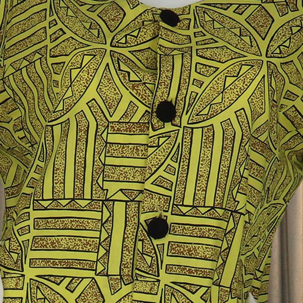 Vintage Tribal Ethnic Print Button-Up Dress XL - image 10