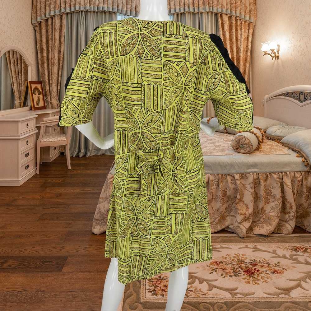 Vintage Tribal Ethnic Print Button-Up Dress XL - image 5