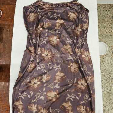 Brown Floral Print Dress - image 1