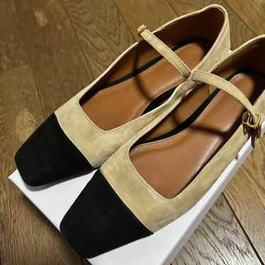 Mira Owen Suede Strap Flat Shoes - image 1