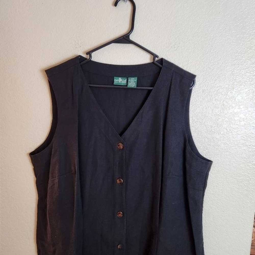 Vintage Hunt Club Black Linen Sleeveless Maxi Dre… - image 4