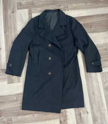 Luigi Bianchi Mantova Black herringbone coat