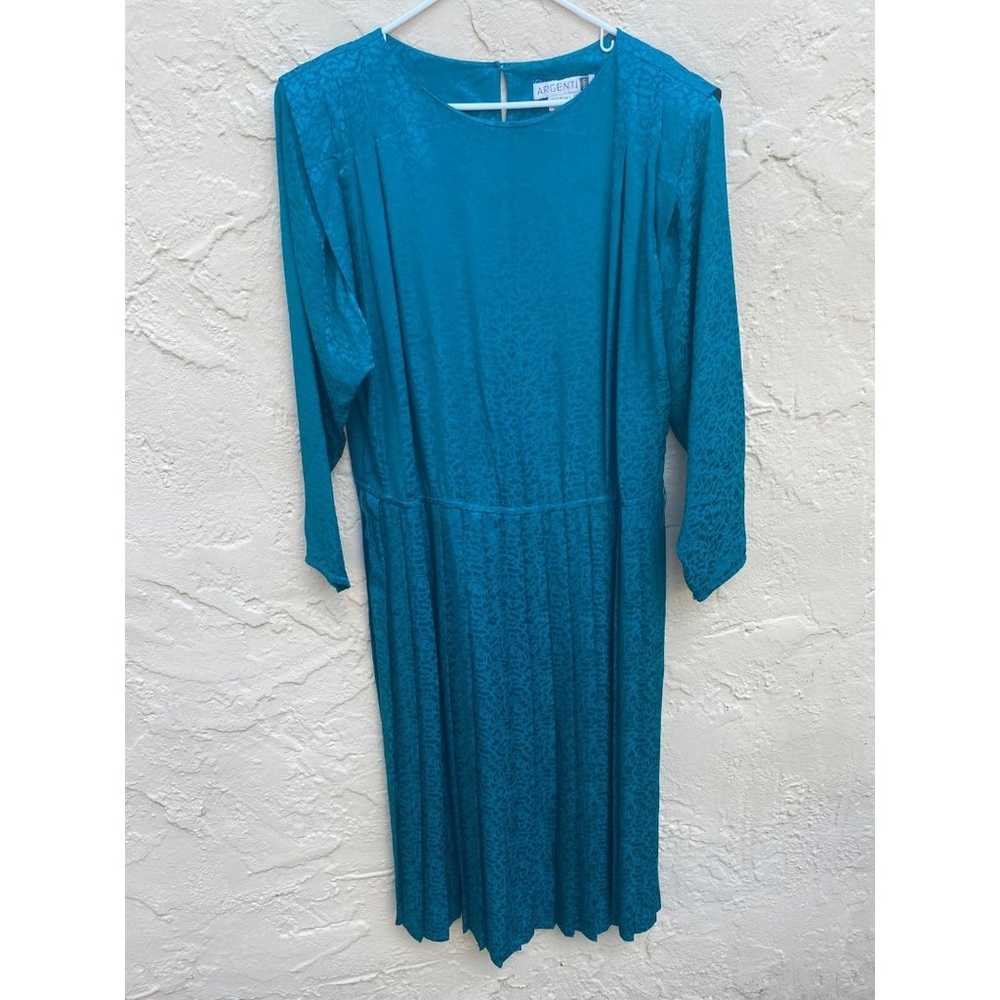 Vintage plus sized Silk dress 80s - image 1