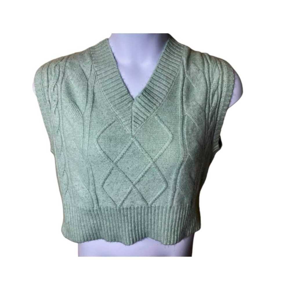 Sincerely Jules helena sweater vest crop top Gree… - image 1