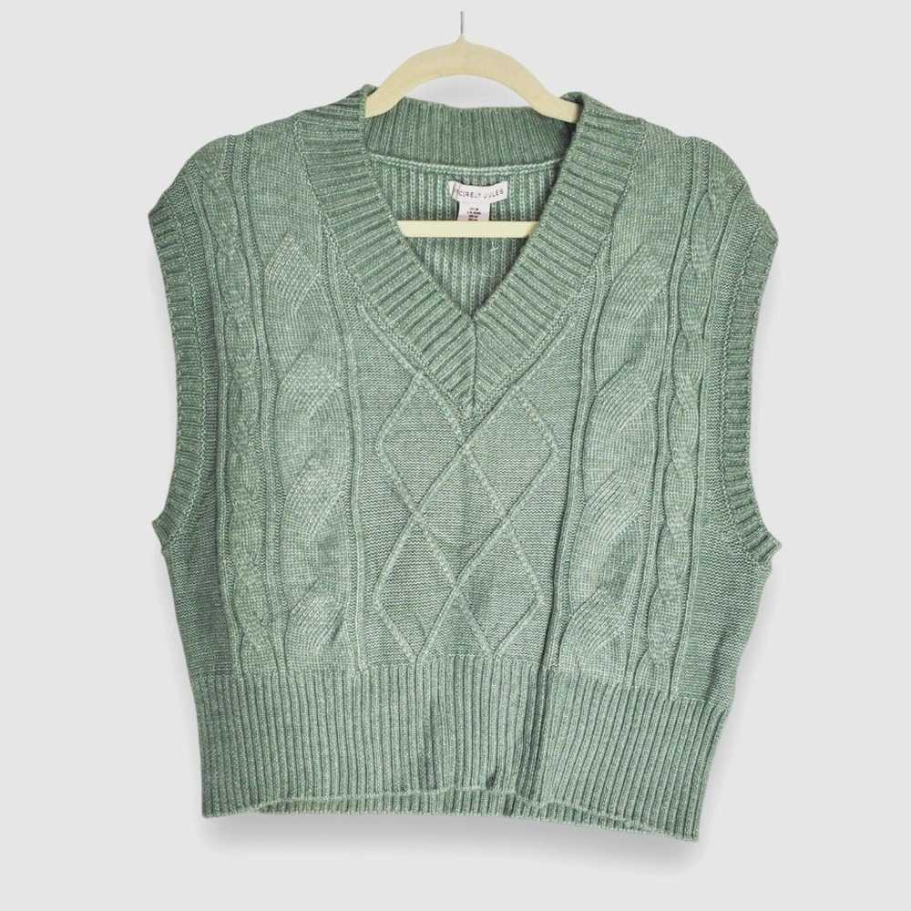 Sincerely Jules helena sweater vest crop top Gree… - image 2