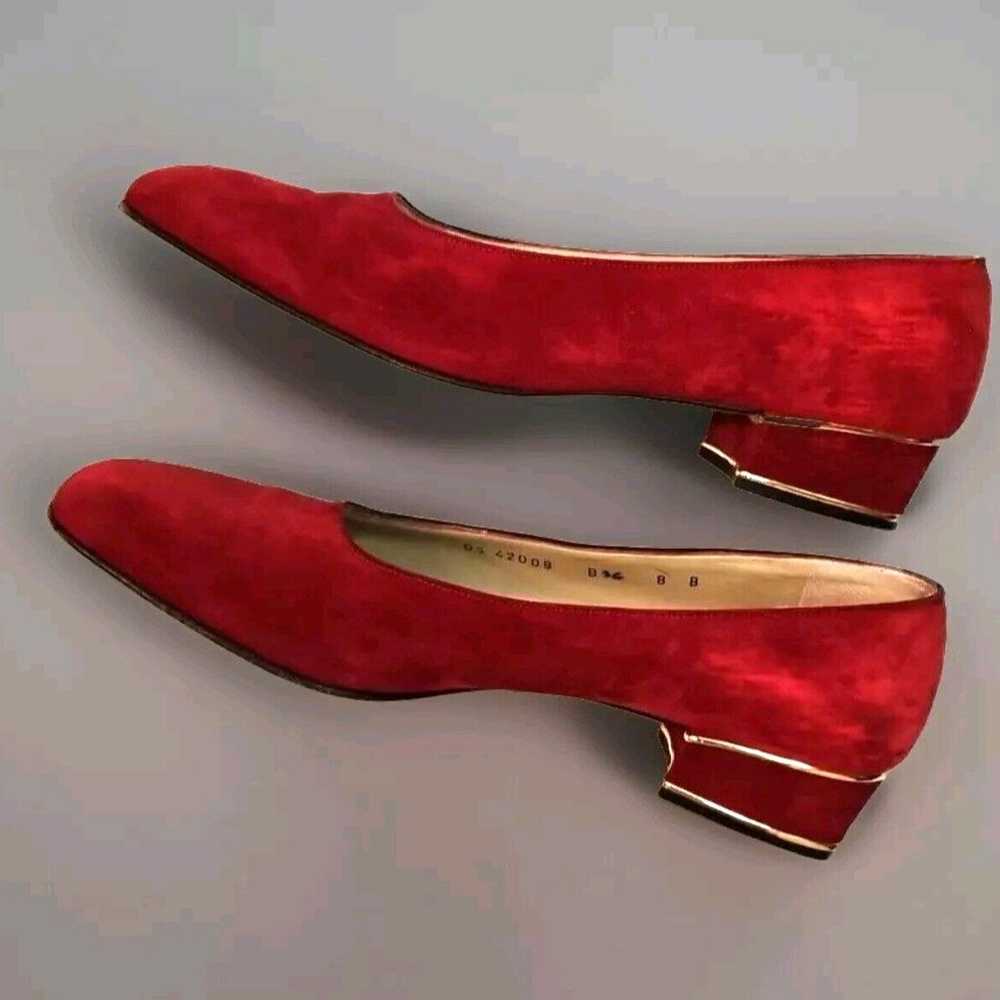 Salvatore Ferragamo Luminosa Rubino Red Suede Pum… - image 7