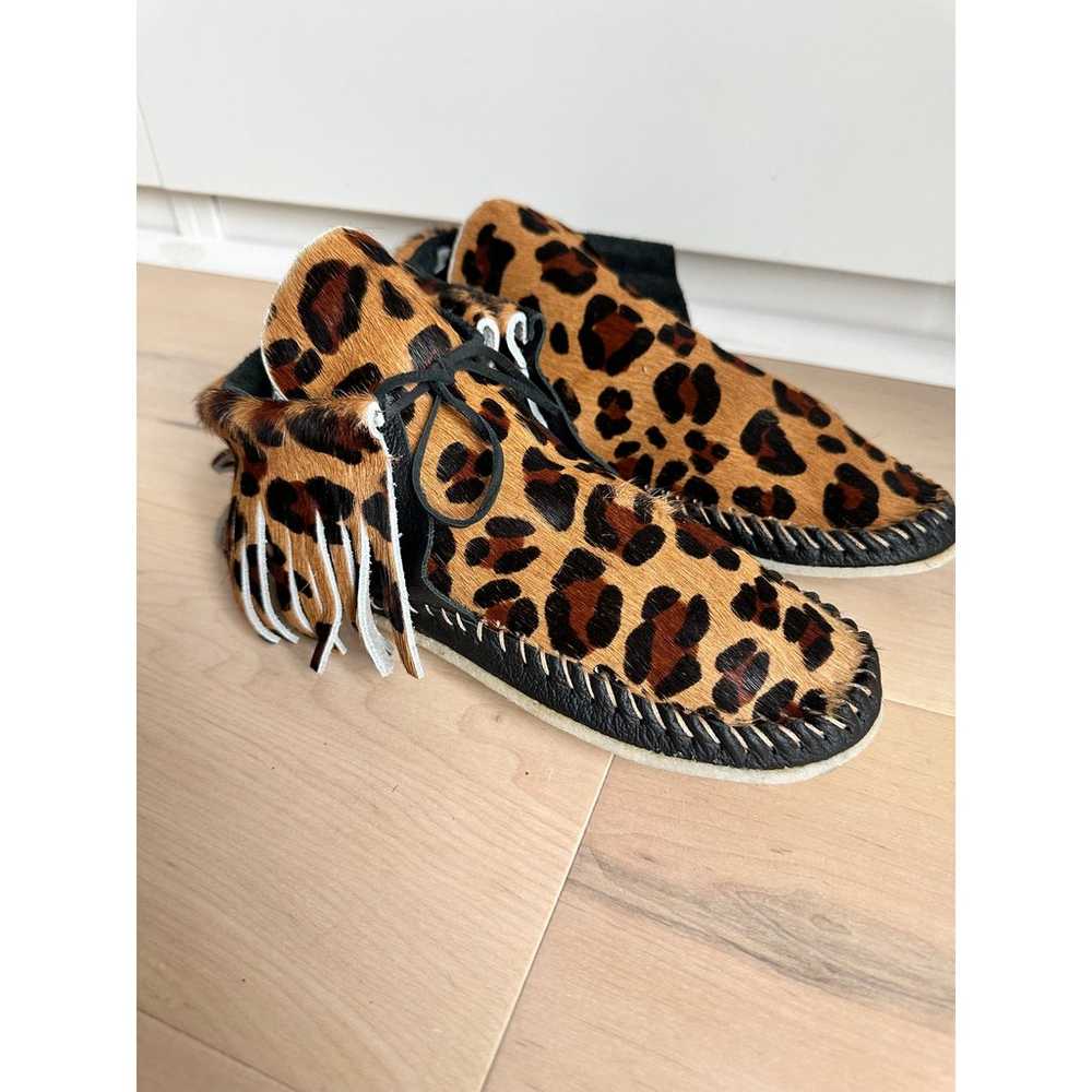 Handmade Moccasins Size 7 Leopard Print Never wor… - image 1