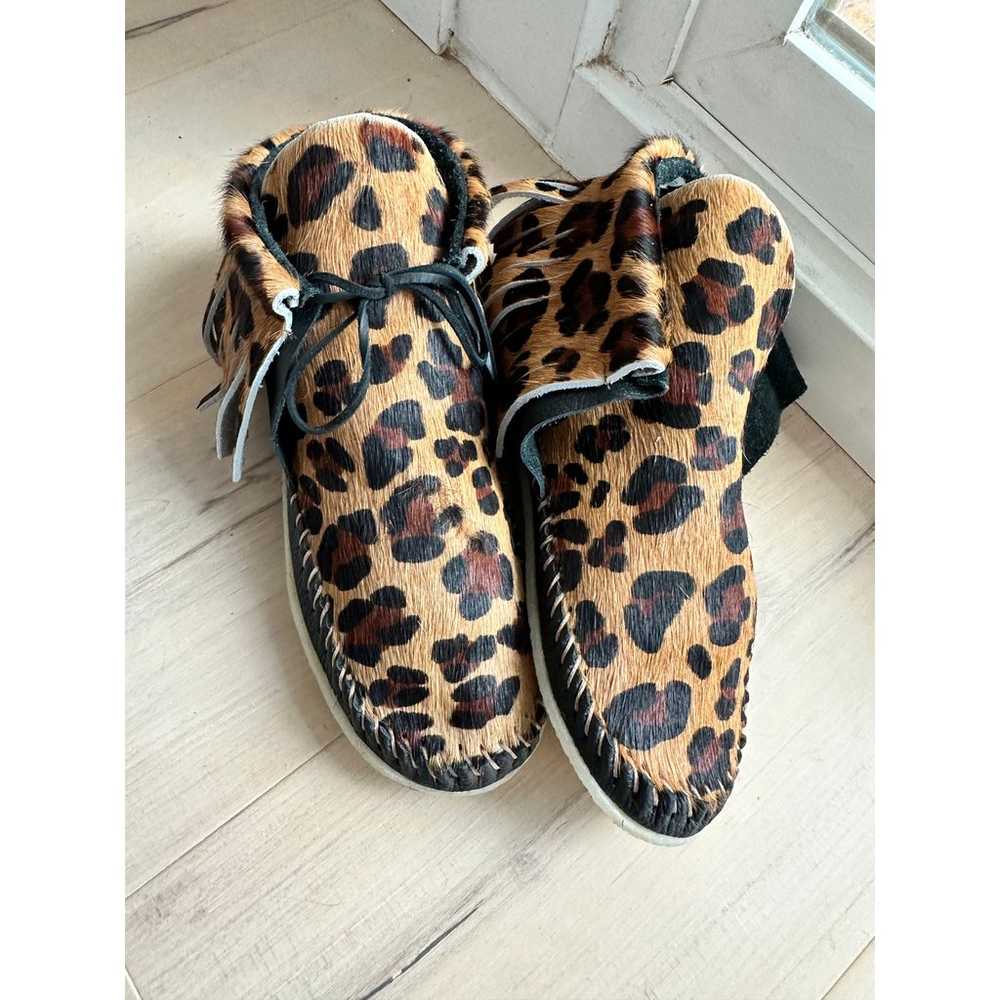 Handmade Moccasins Size 7 Leopard Print Never wor… - image 4