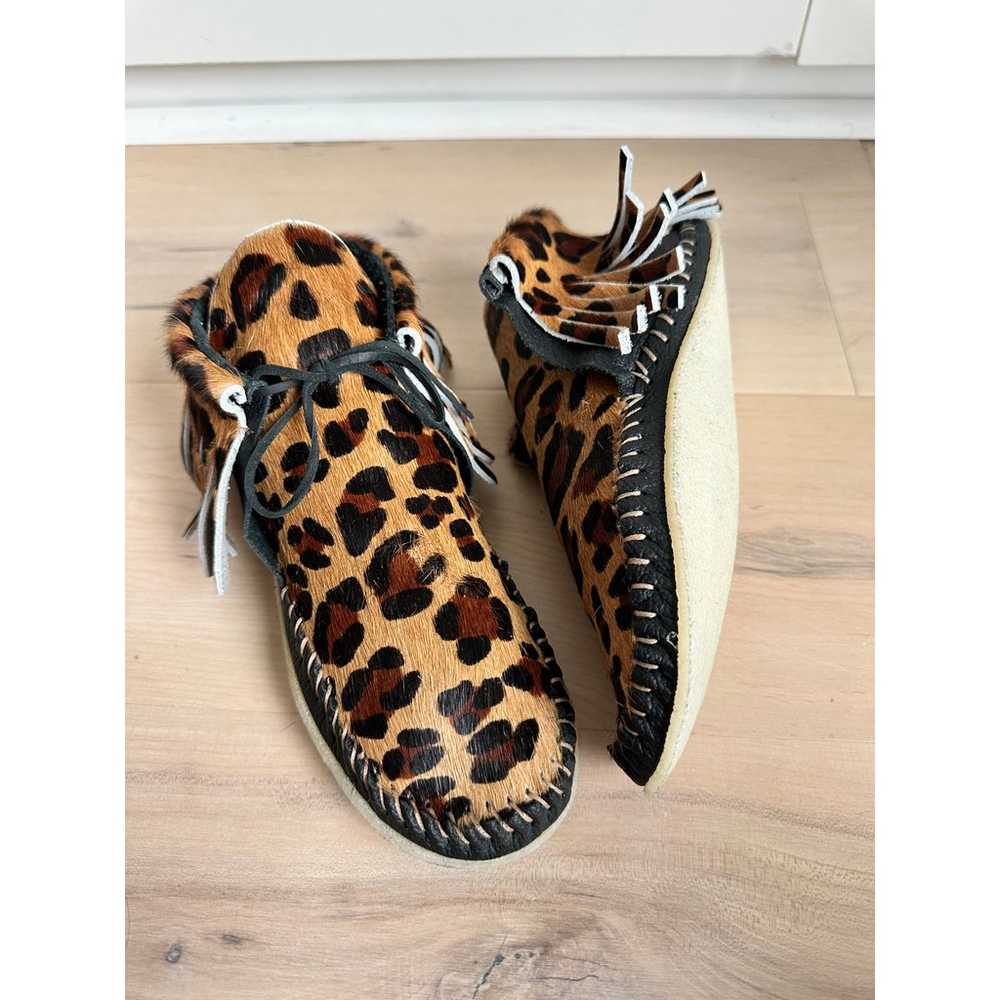 Handmade Moccasins Size 7 Leopard Print Never wor… - image 5