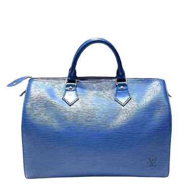 Louis Vuitton Speedy 30 Blue Leather Handbag (Pre-