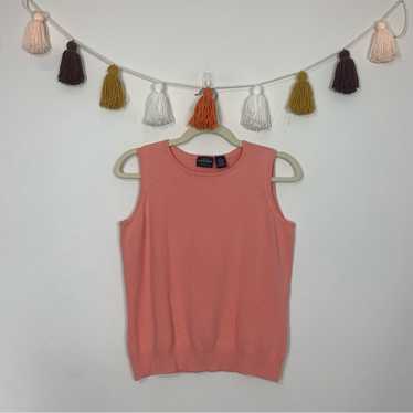 Y2K Sonoma Peach Pink Knit Sweater Tank Small