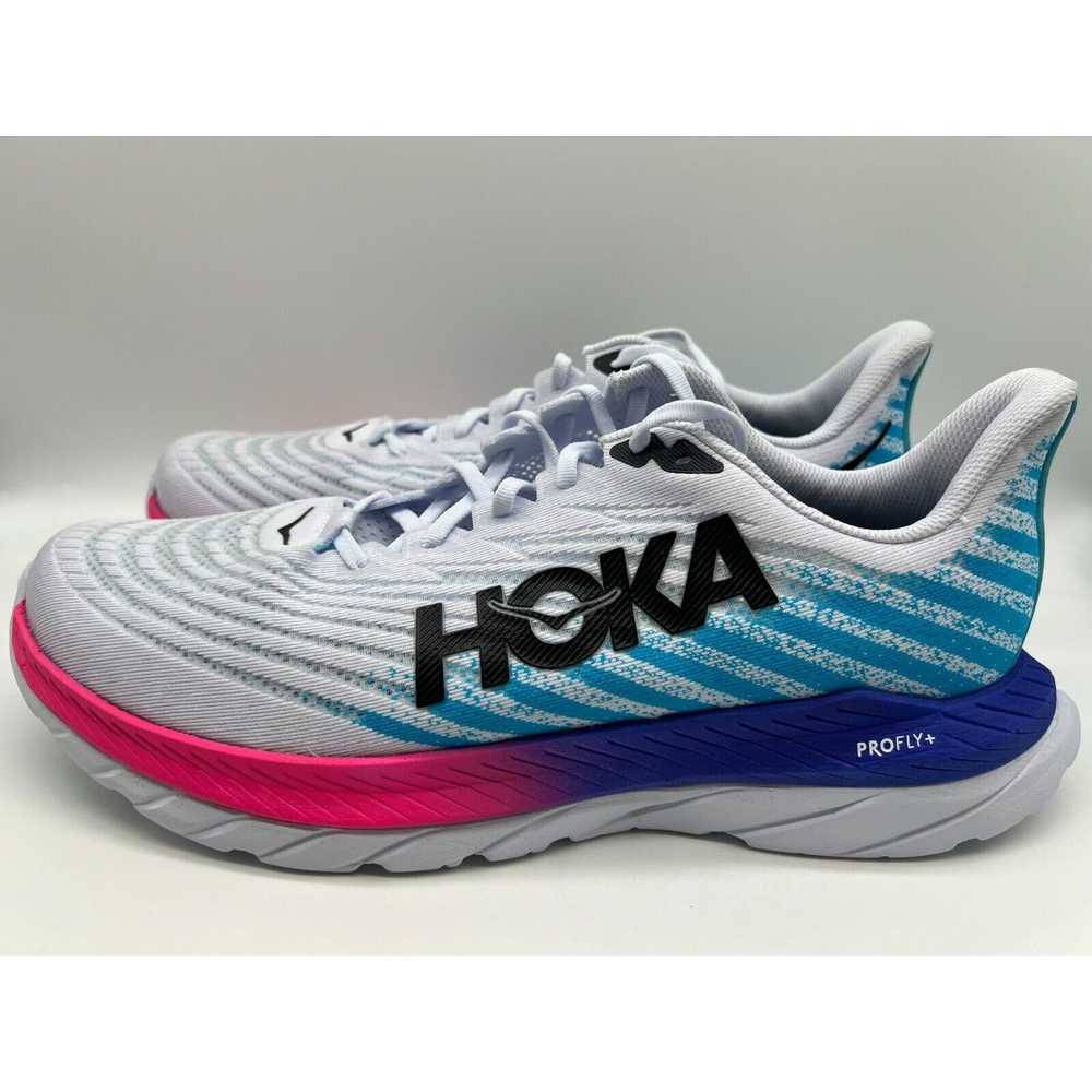 Hoka One One Hoka One Men Mach 5 White Scuba Blue… - image 2