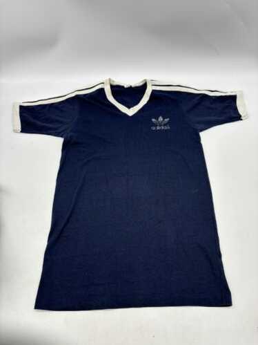 ウェア 80s adidas game shirt vintage navy 1980s ADIDAS VINTAGE SHIRT JERSEY FOOTBALL SOCCER sz L MEN