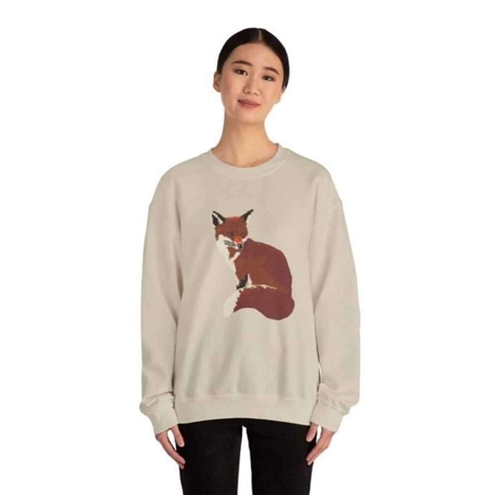 Unisex Vintage Fox Beige Crewneck Sweatshirt Anti… - image 4