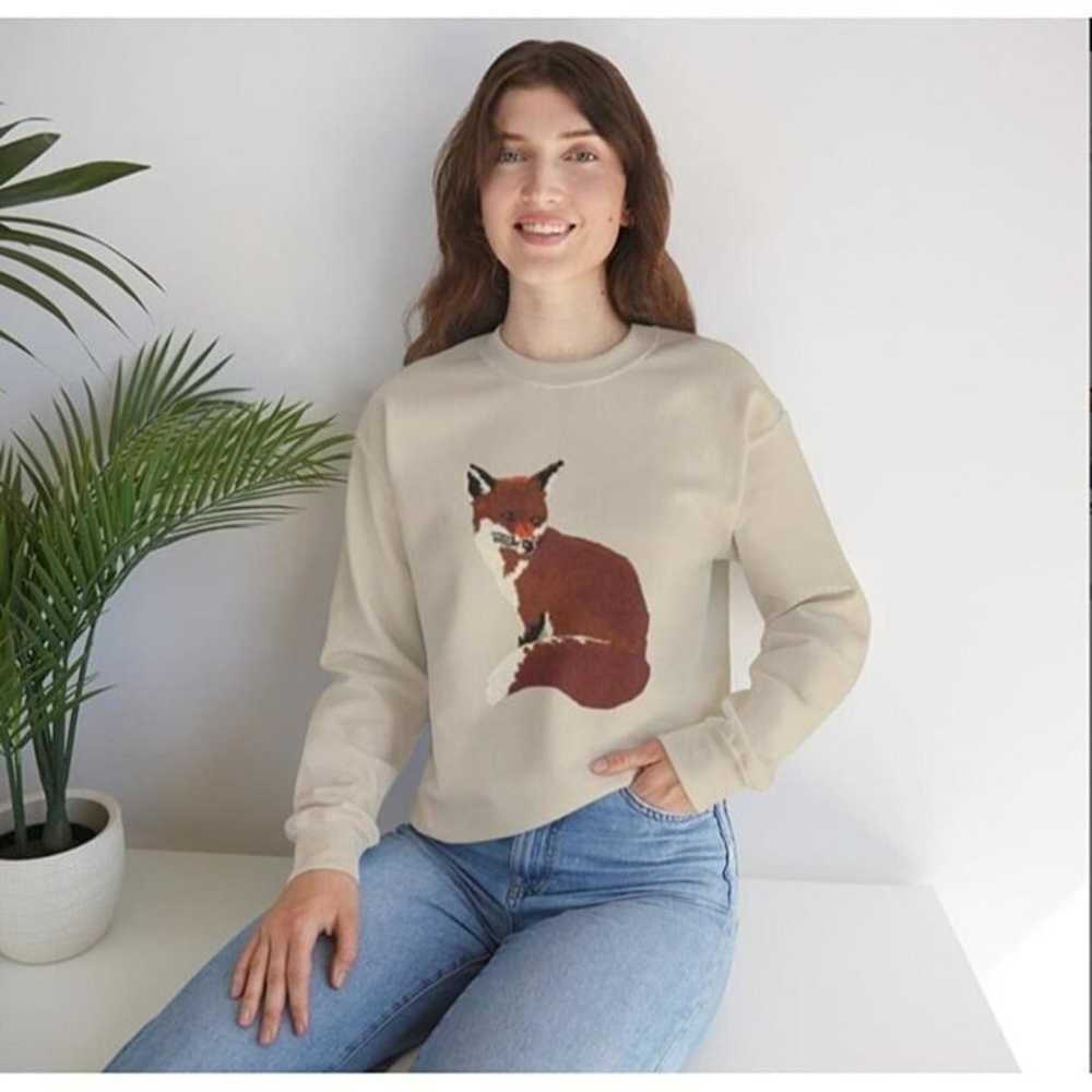 Unisex Vintage Fox Beige Crewneck Sweatshirt Anti… - image 8