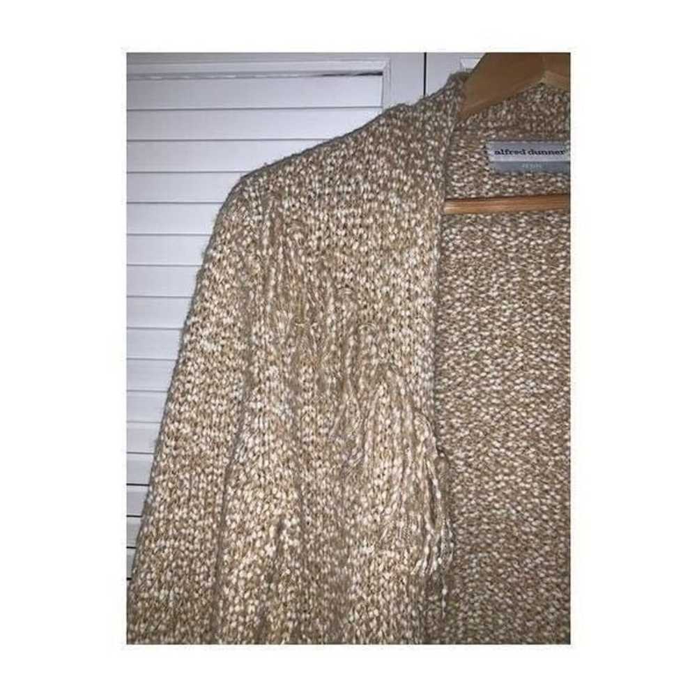 Alfred Dunner tan western fringe cardigan knit sw… - image 2