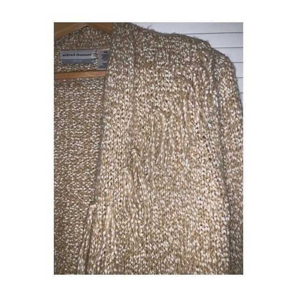 Alfred Dunner tan western fringe cardigan knit sw… - image 3