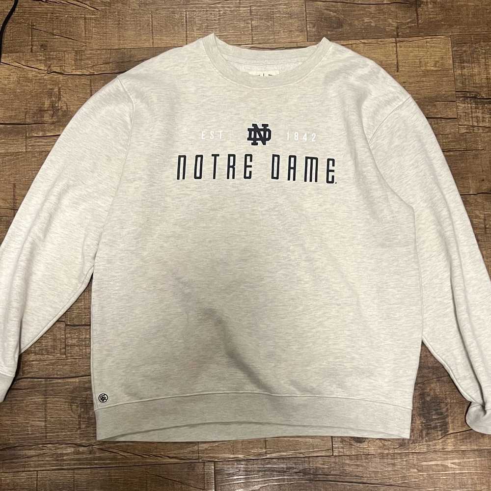 Vintage style grey gray notes dame sweatshirt - image 1