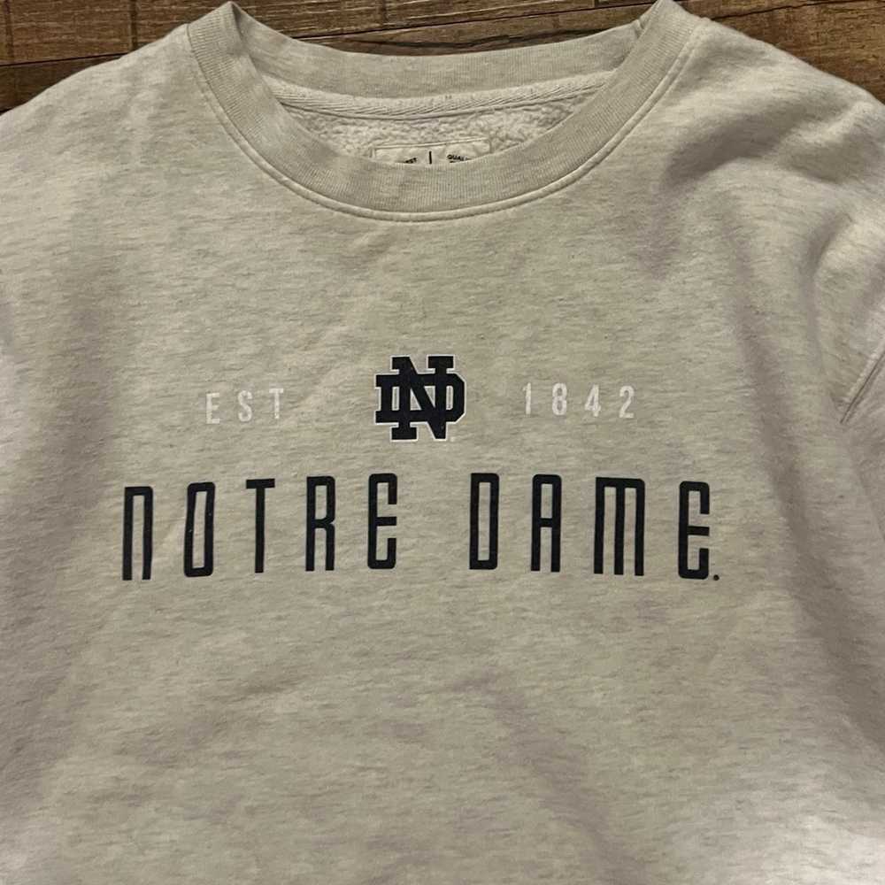 Vintage style grey gray notes dame sweatshirt - image 2