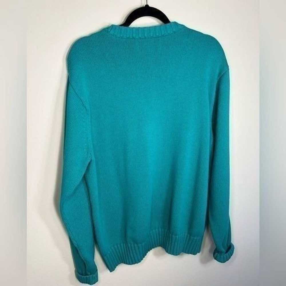 Chaps Vintage Teal Oversized Knit Sweater Pullover - image 4