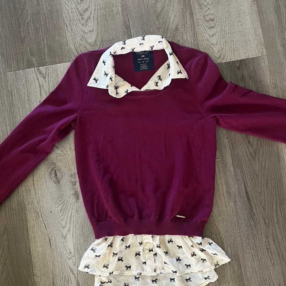 U.S Polo Assn. Adorable Horse Print Sweater Blous… - image 10