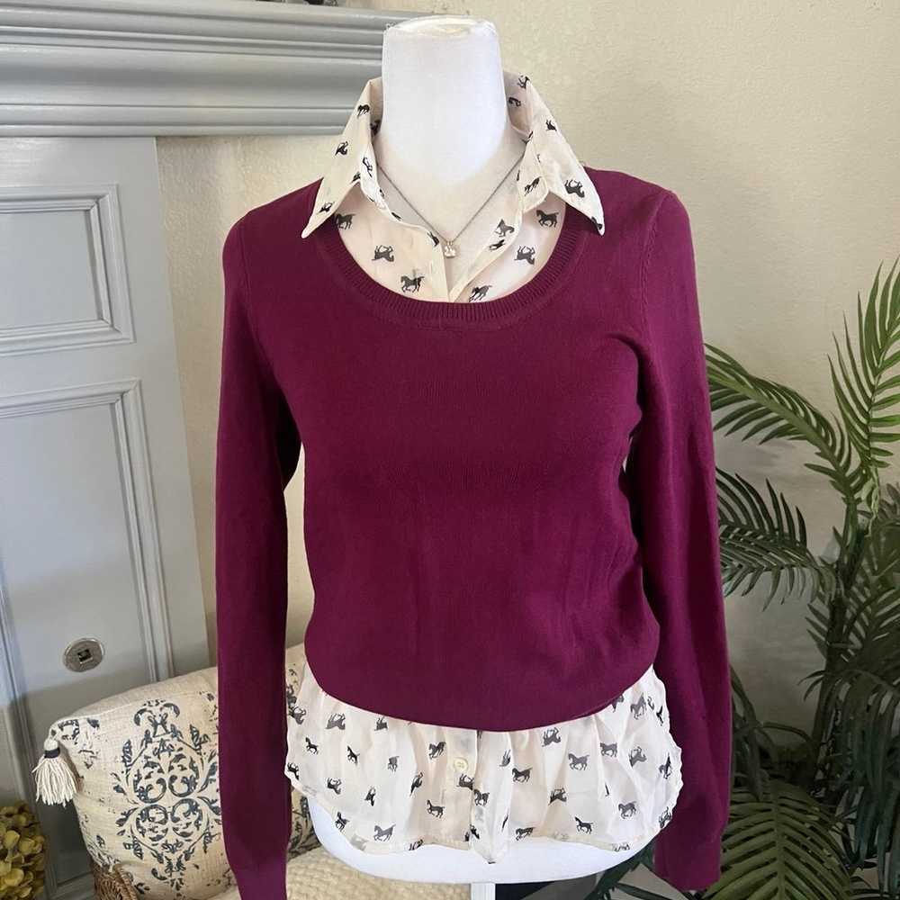 U.S Polo Assn. Adorable Horse Print Sweater Blous… - image 2