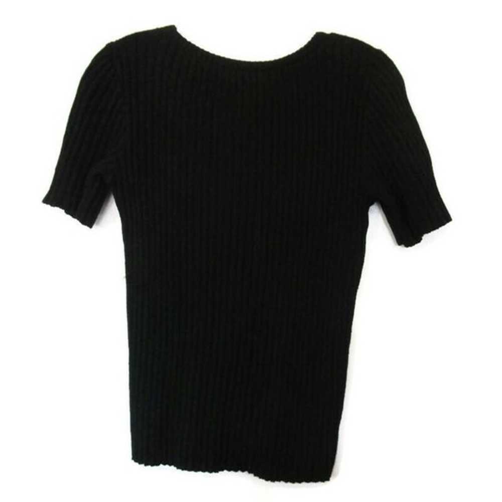 grunge 1990s vintage black short sleeve sweater s… - image 2