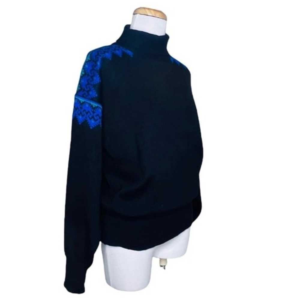 Vintage Meister Ski Sweater Black & Blue Wool Acr… - image 2