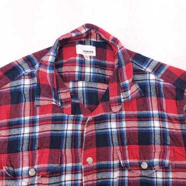 Sonoma Sonoma Madras Flannel Button Up Shirt Mens… - image 1