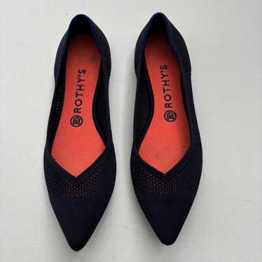 Rothy’s Shoes - Point Flat in Maritime Navy Latti… - image 1