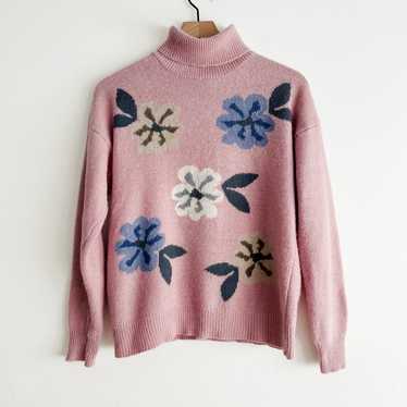 vintage flower lambswool and angora sweater