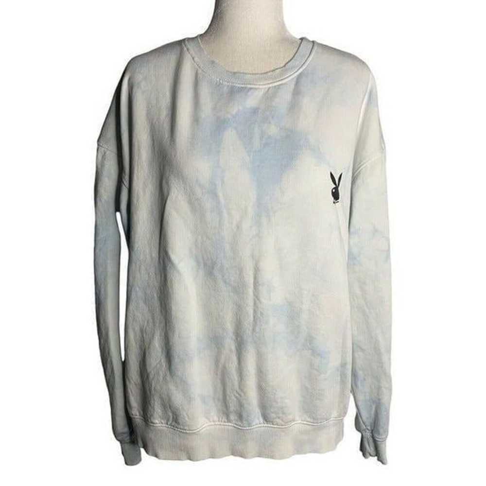 Playboy x Missguided Tie Dye Sweatshirt M White F… - image 1