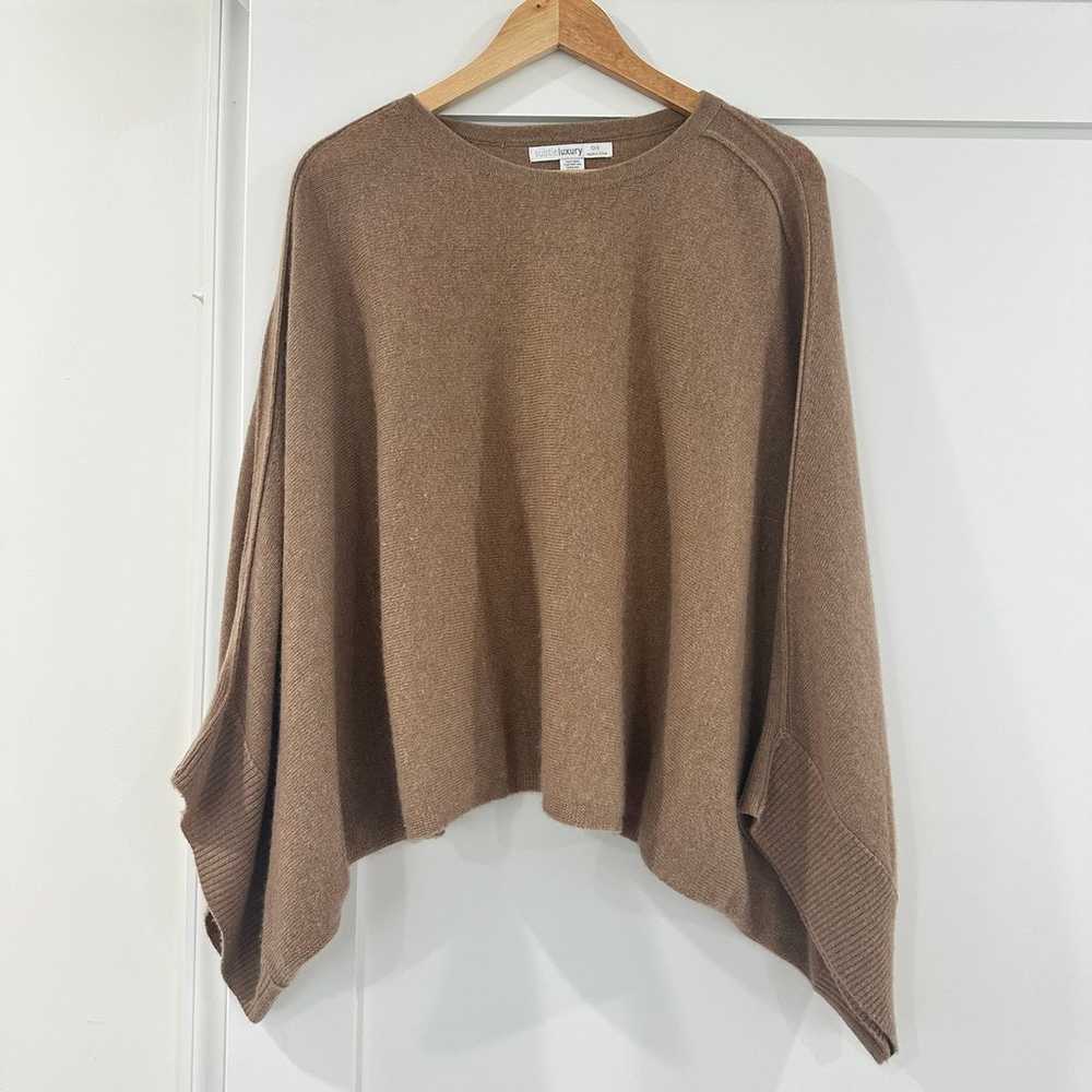 Subtle Luxury poncho cashmere sweater one size be… - image 1