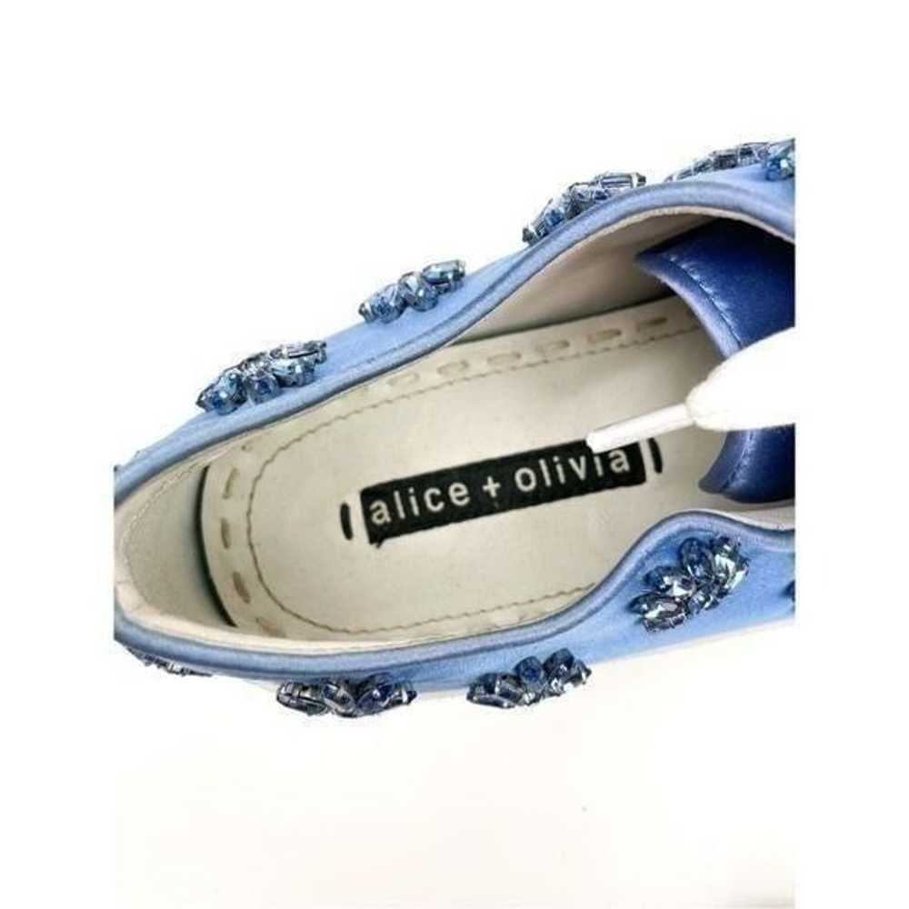 Alice + Olivia Cleo Embellished French Blue Sneak… - image 7