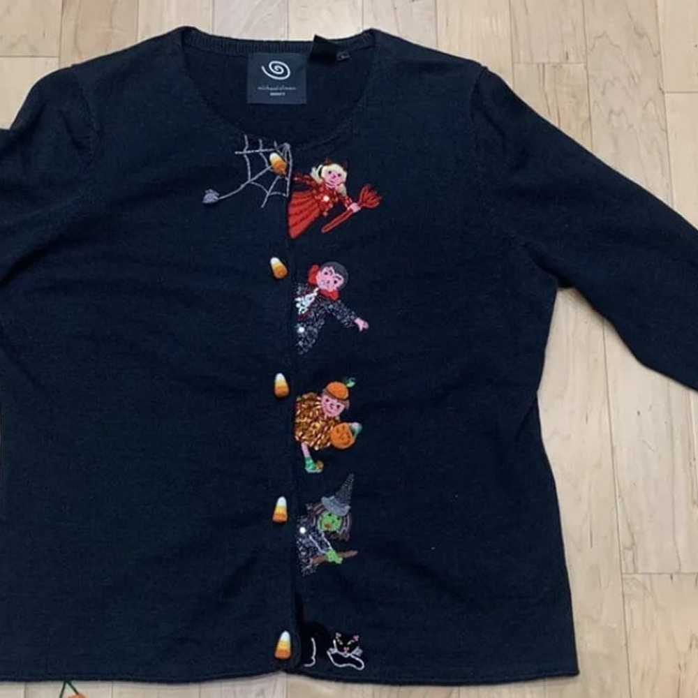 Vintage Michael Simon Halloween Sweater Trick Or … - image 2