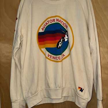 Aviator Nation crew neck sweatshirt-Vintage white