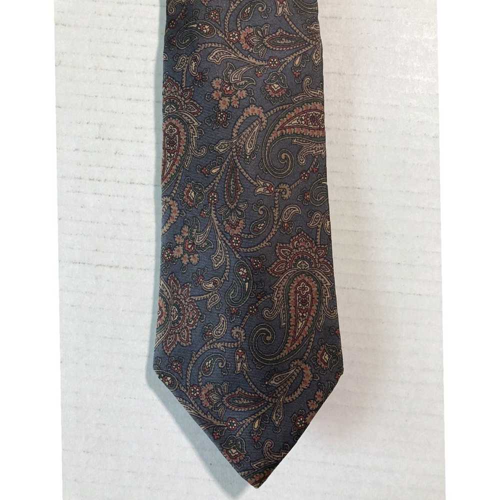 Jos. A. Bank Silk Paisley Patterned Green Red Tan… - image 1