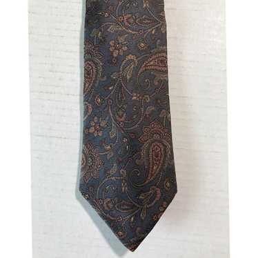 Jos. A. Bank Silk Paisley Patterned Green Red Tan… - image 1