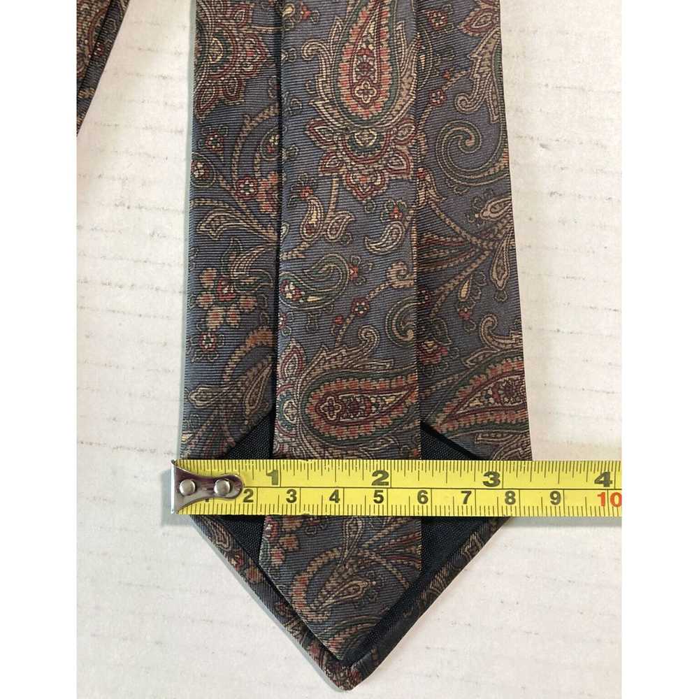 Jos. A. Bank Silk Paisley Patterned Green Red Tan… - image 5